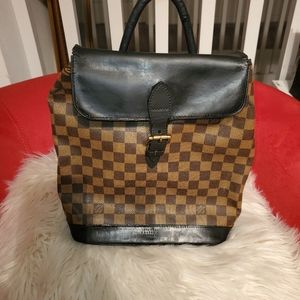 AUTHENTIC CUSTOM LOUIS VUITTON DAMIER EBENE ARLEQUIN MM BACKPACK W/DAMAGE